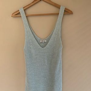 Madewell Powder Blue Knit V Neck Tank Top